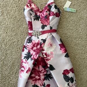 BCX Pink and Red Floral Dress
